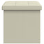 Foldbar opbevaringsbænk Hvid 180 kg 80 L 77 x 38 x 38 cm Linned