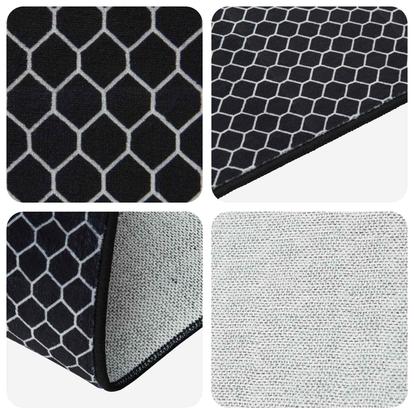 Tæppe Runner ORIZ 1150 gsm Sort mesh mønster