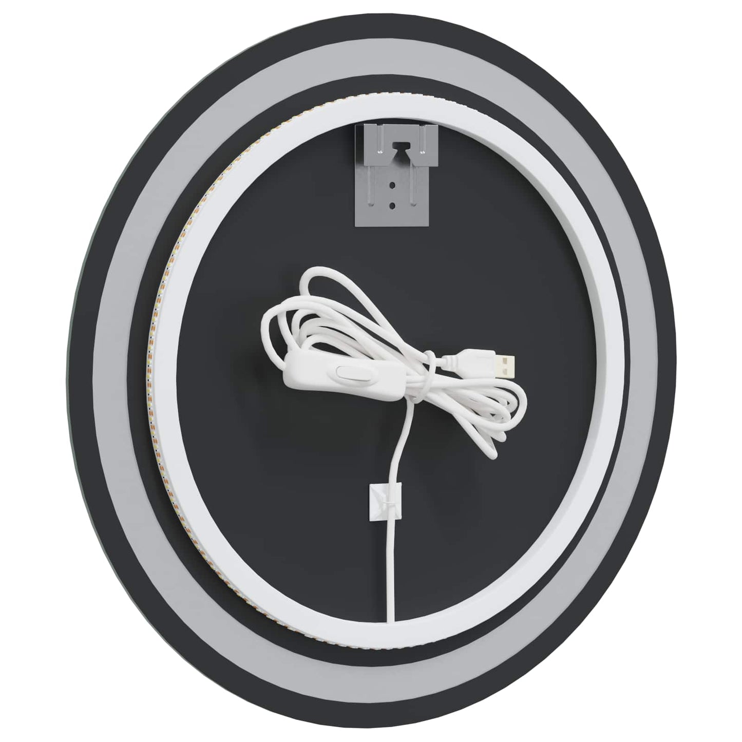 LED badeværelsesspejl med spejl Transparent Ø 50 cm hærdet glas