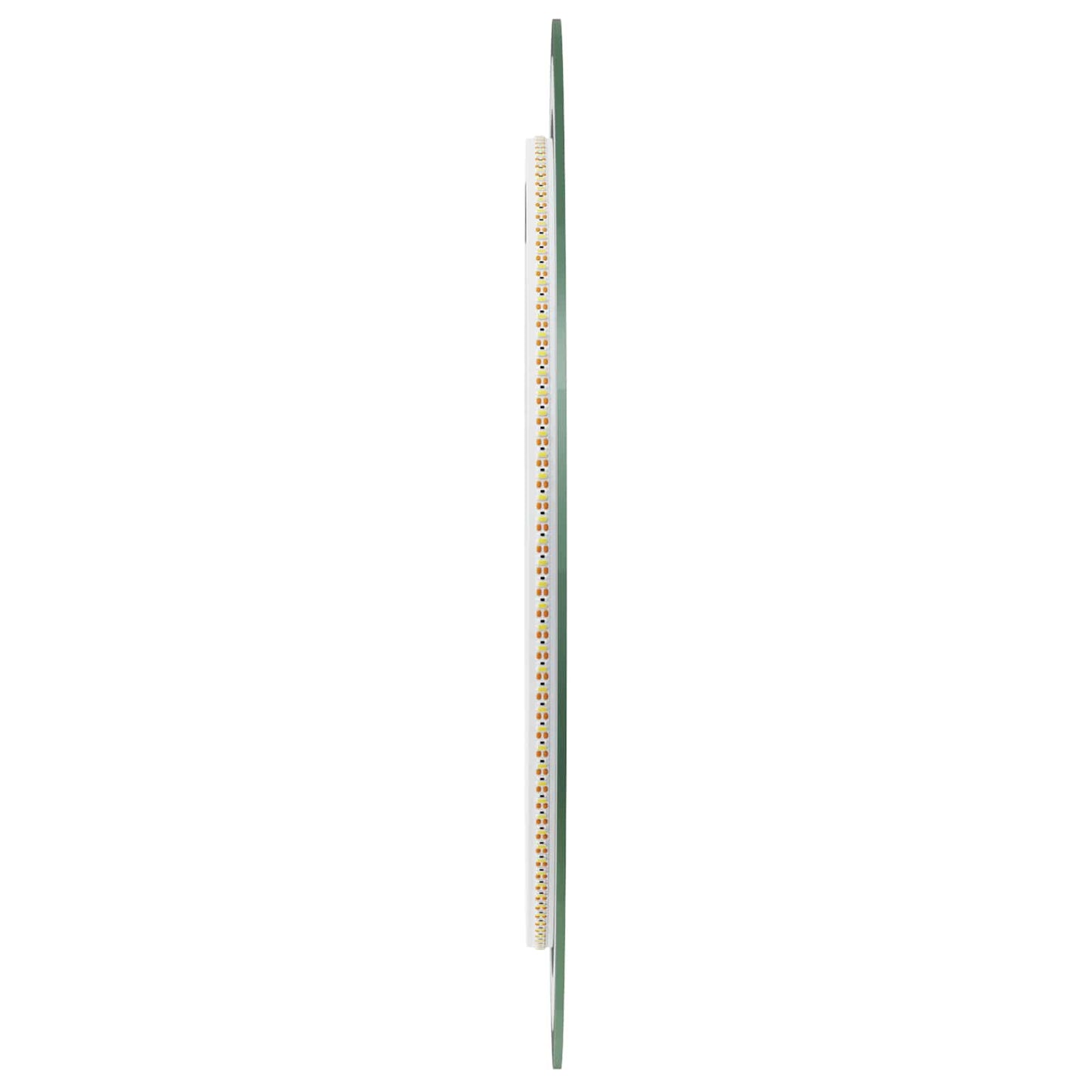 LED badeværelsesspejl med spejl Transparent Ø 50 cm hærdet glas