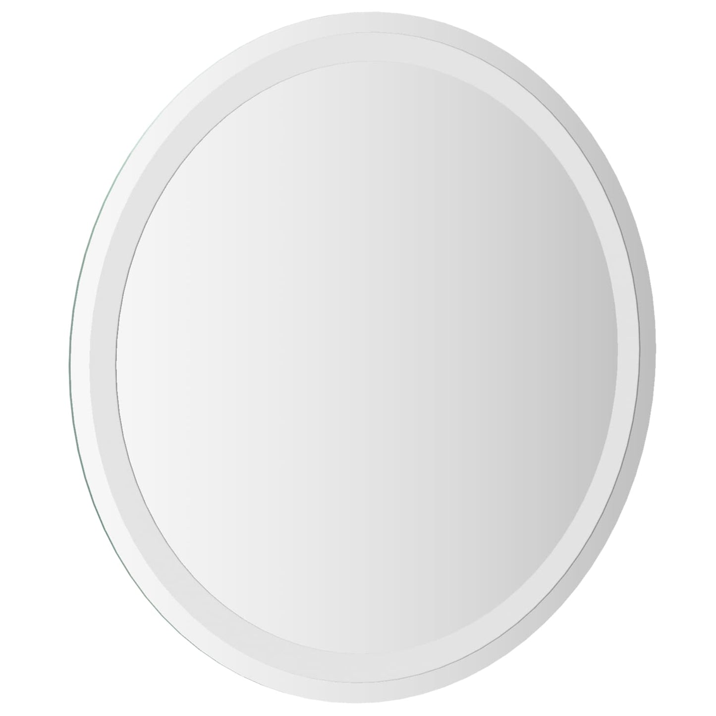 LED badeværelsesspejl med spejl Transparent Ø 60 cm hærdet glas