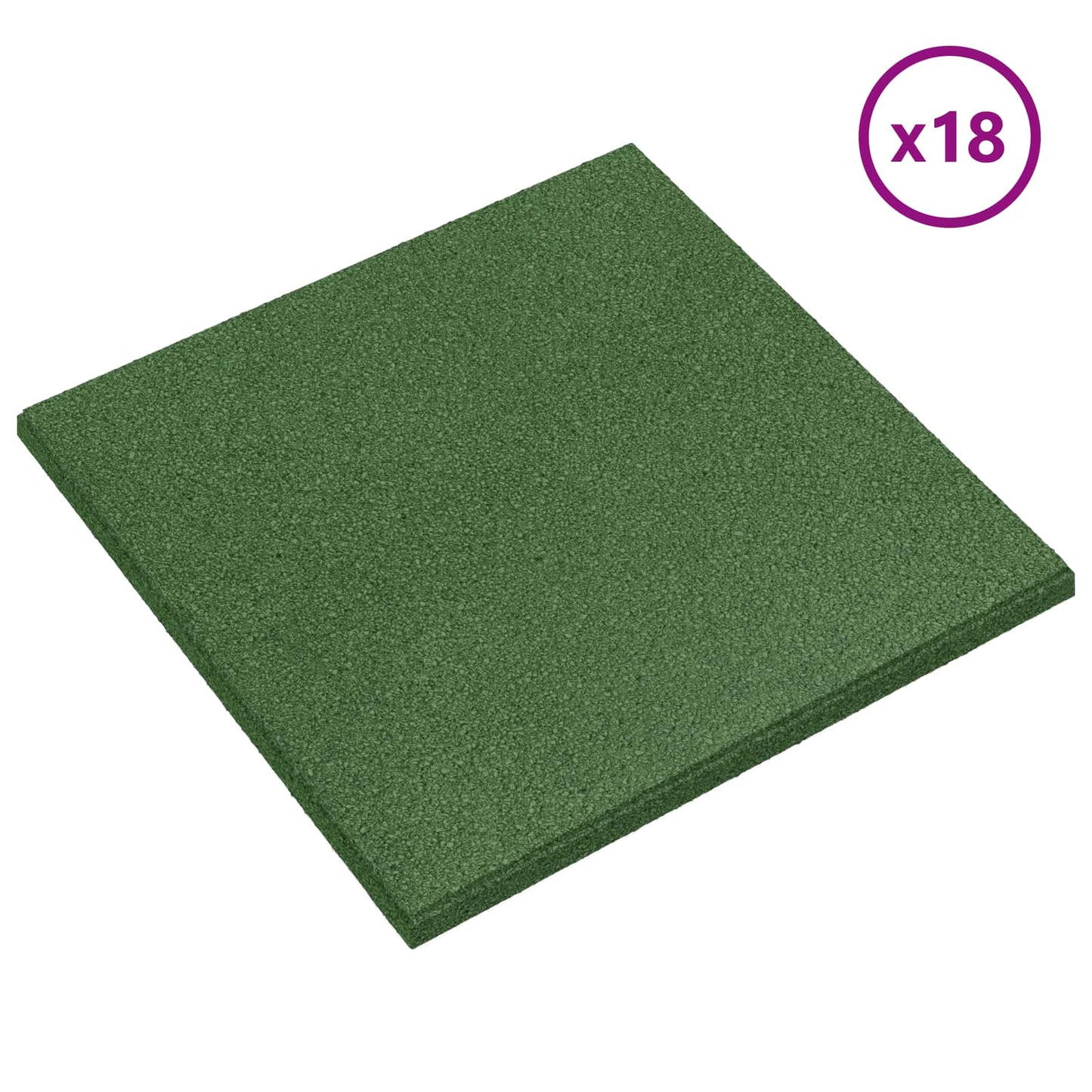 Faldbeskyttelsesfliser 18 pcs Grøn 50 x 50 cm Gummi