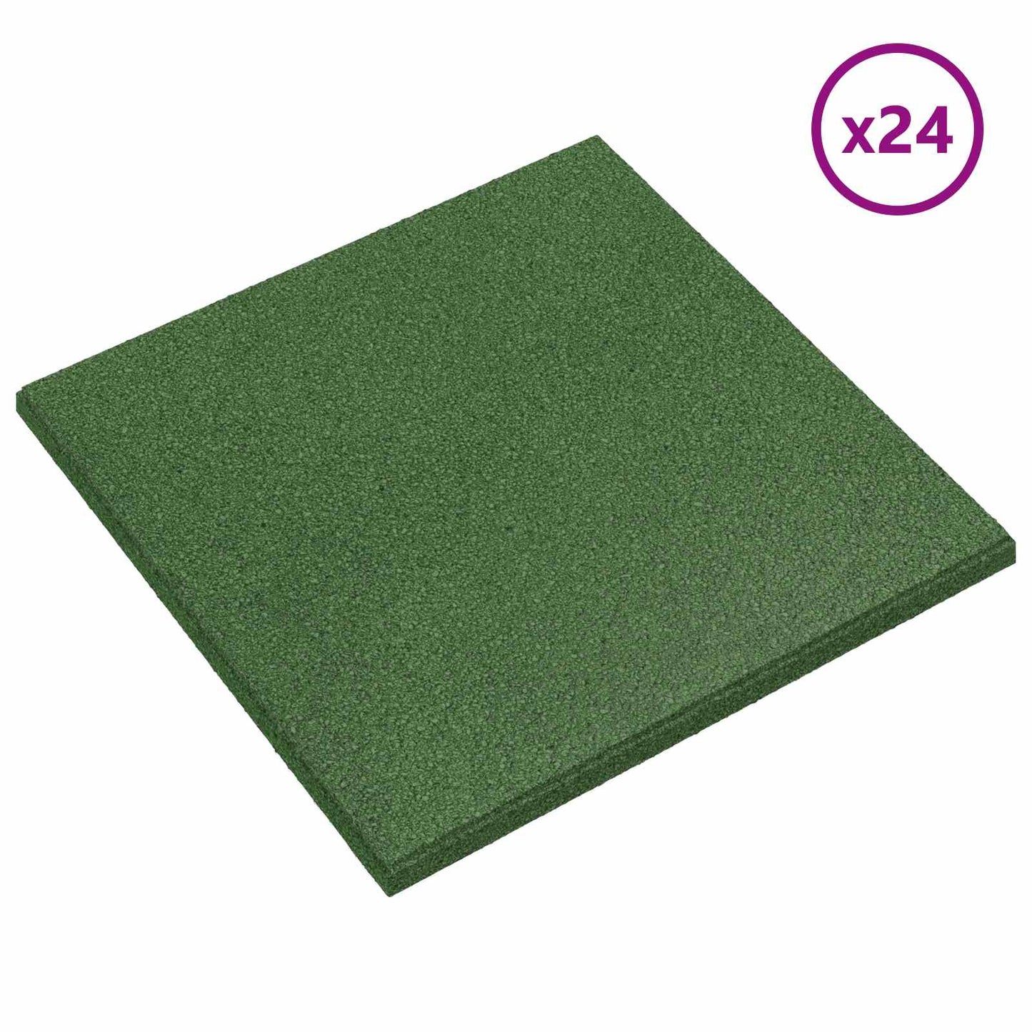 Faldbeskyttelsesfliser 24 pcs Grøn 50 x 50 cm Gummi