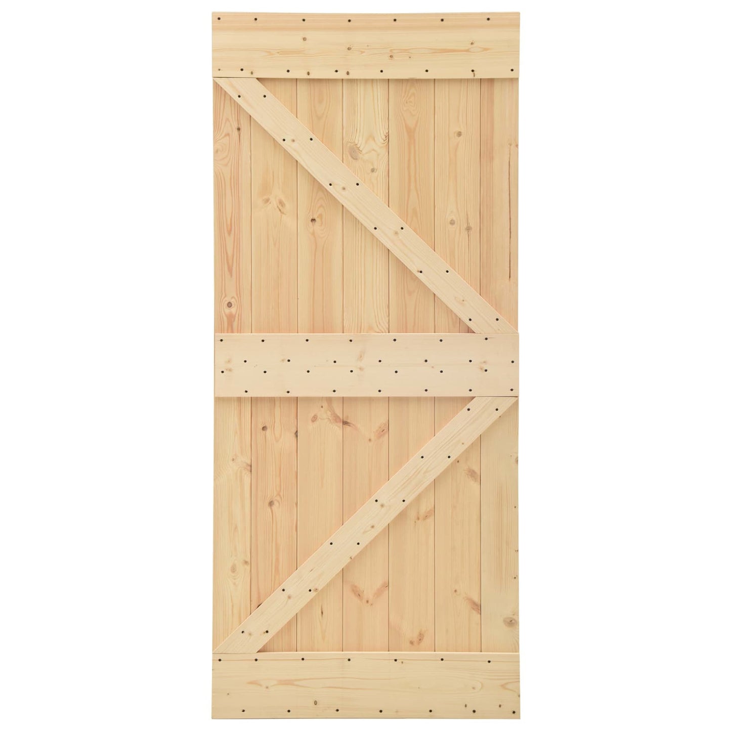 Skydedør 90 x 210 cm Massivt fyrretræ Naturfarvet og sort