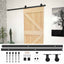 Skydedør Naturfarvet og sort 100 x 210 cm Massivt fyrretræ