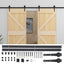 Skydedør 2 stk. 80 x 210 cm Massivt fyrretræ