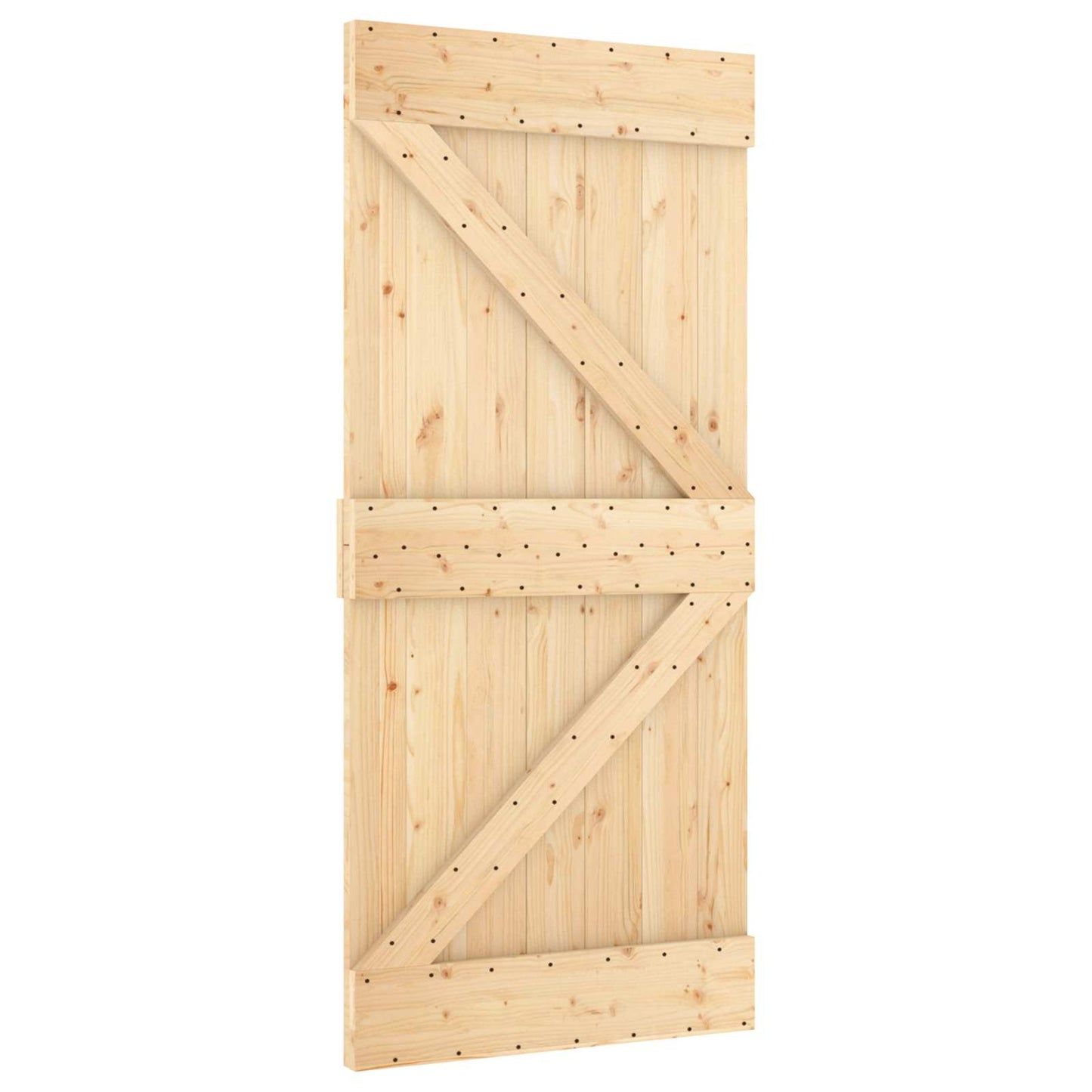 Skydedør 95 x 210 cm Massivt Fyrretræ (Ubehandlet)