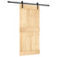 Skydedør Naturfarvet og sort 95 x 210 cm Massivt Fyrretræ