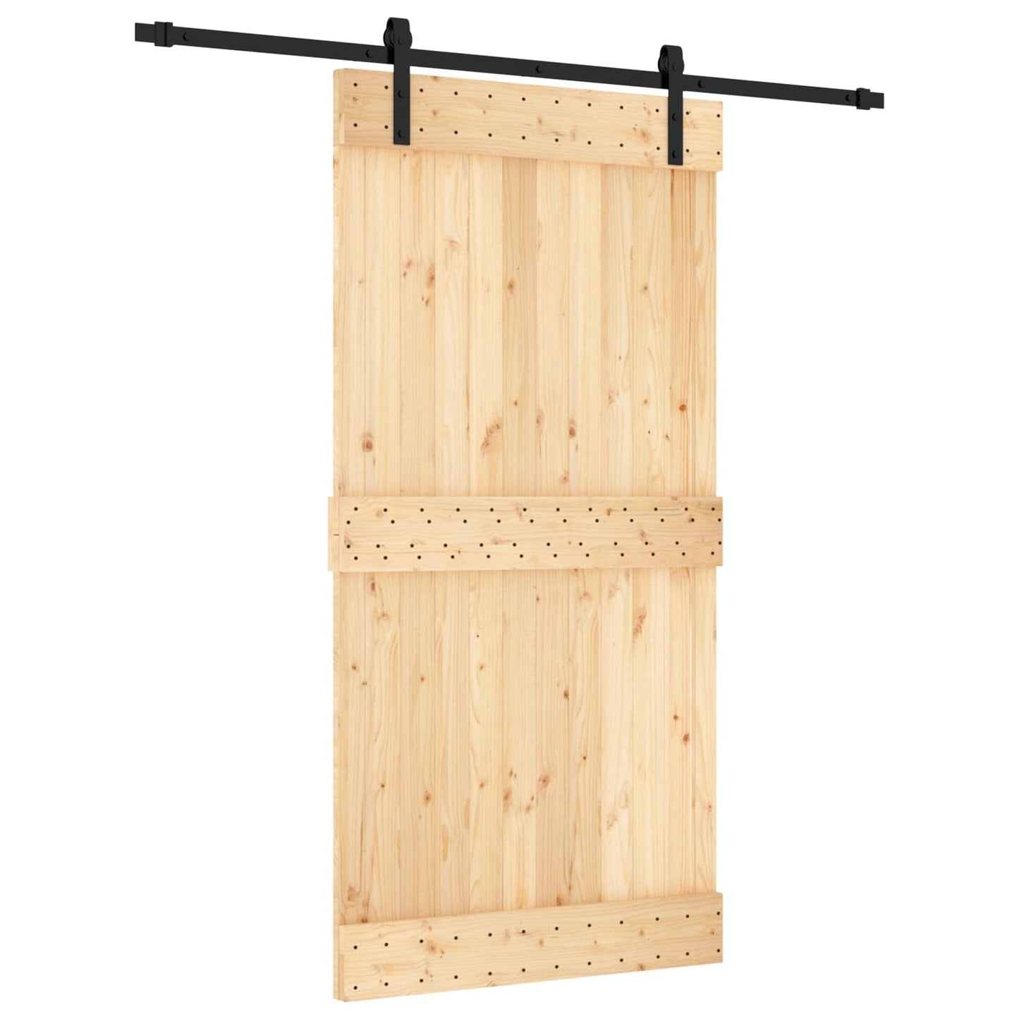 Skydedør 100 x 210 cm Massivt Fyrretræ (Ubehandlet)