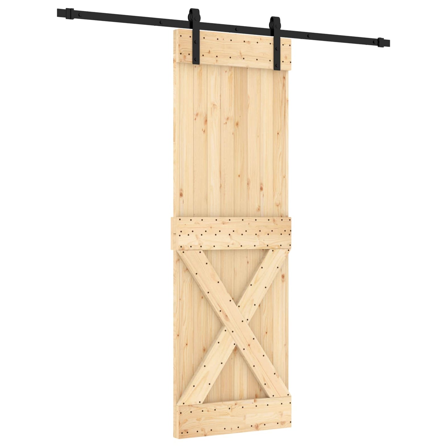 Skydedør 70 x 210 cm Massivt Fyrretræ (Ubehandlet)