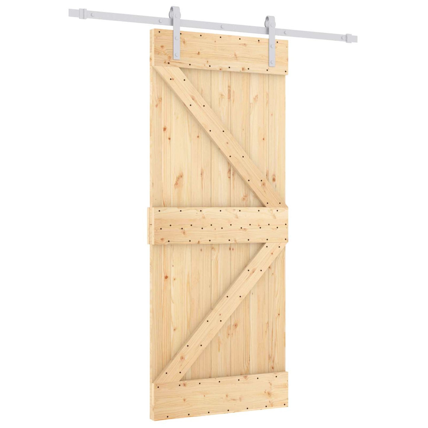 Skydedør Natur og hvid 85 x 210 cm Massivt Fyrretræ