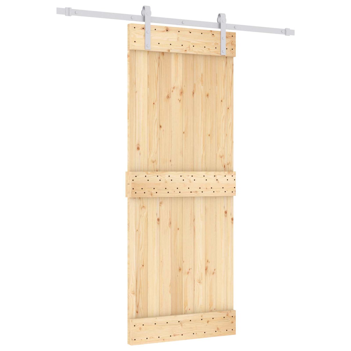 Skydedør 80 x 210 cm Massivt Fyrretræ (Ubehandlet)