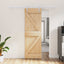 Skydedør 70 x 210 cm Massivt Fyrretræ (Ubehandlet)