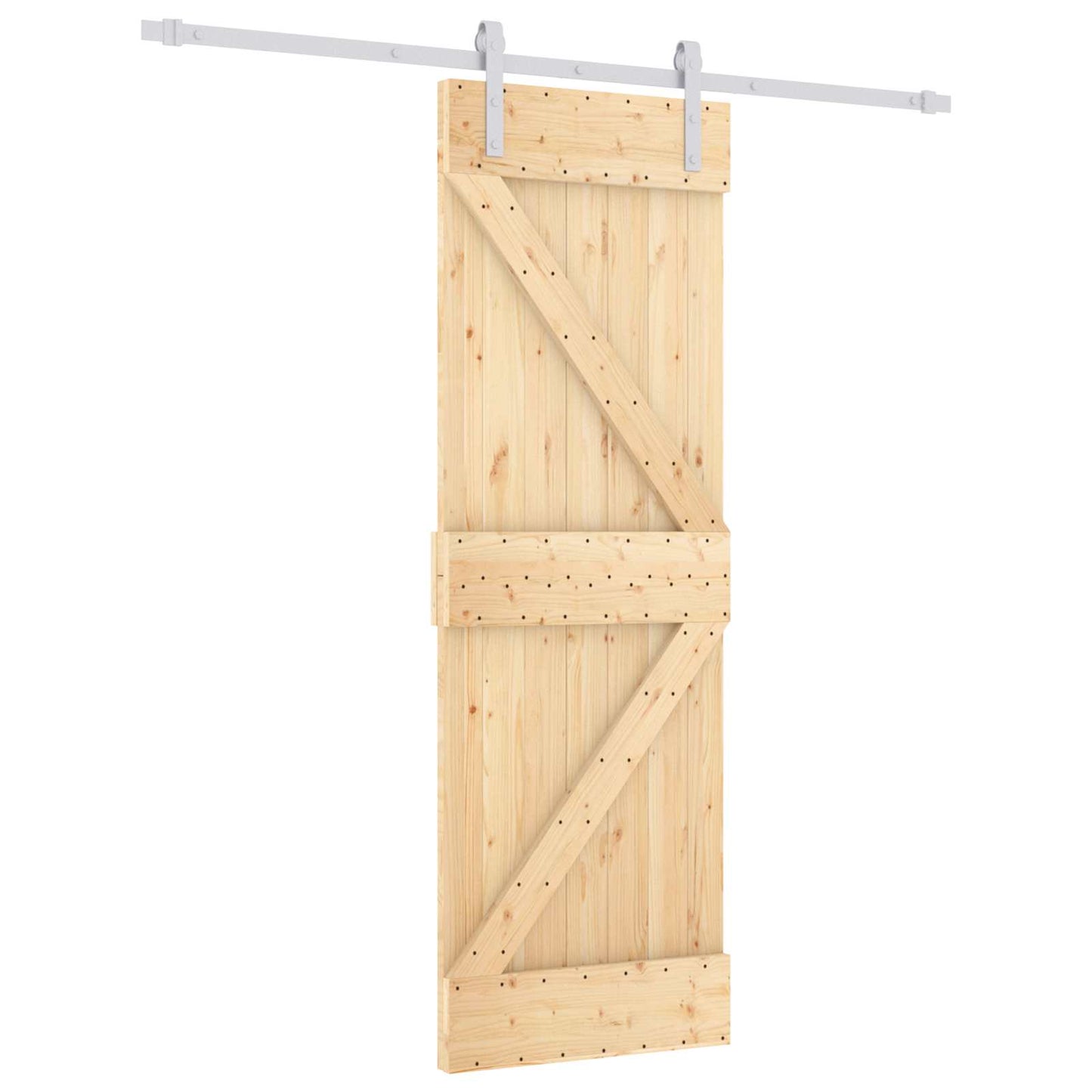 Skydedør 70 x 210 cm Massivt Fyrretræ (Ubehandlet)
