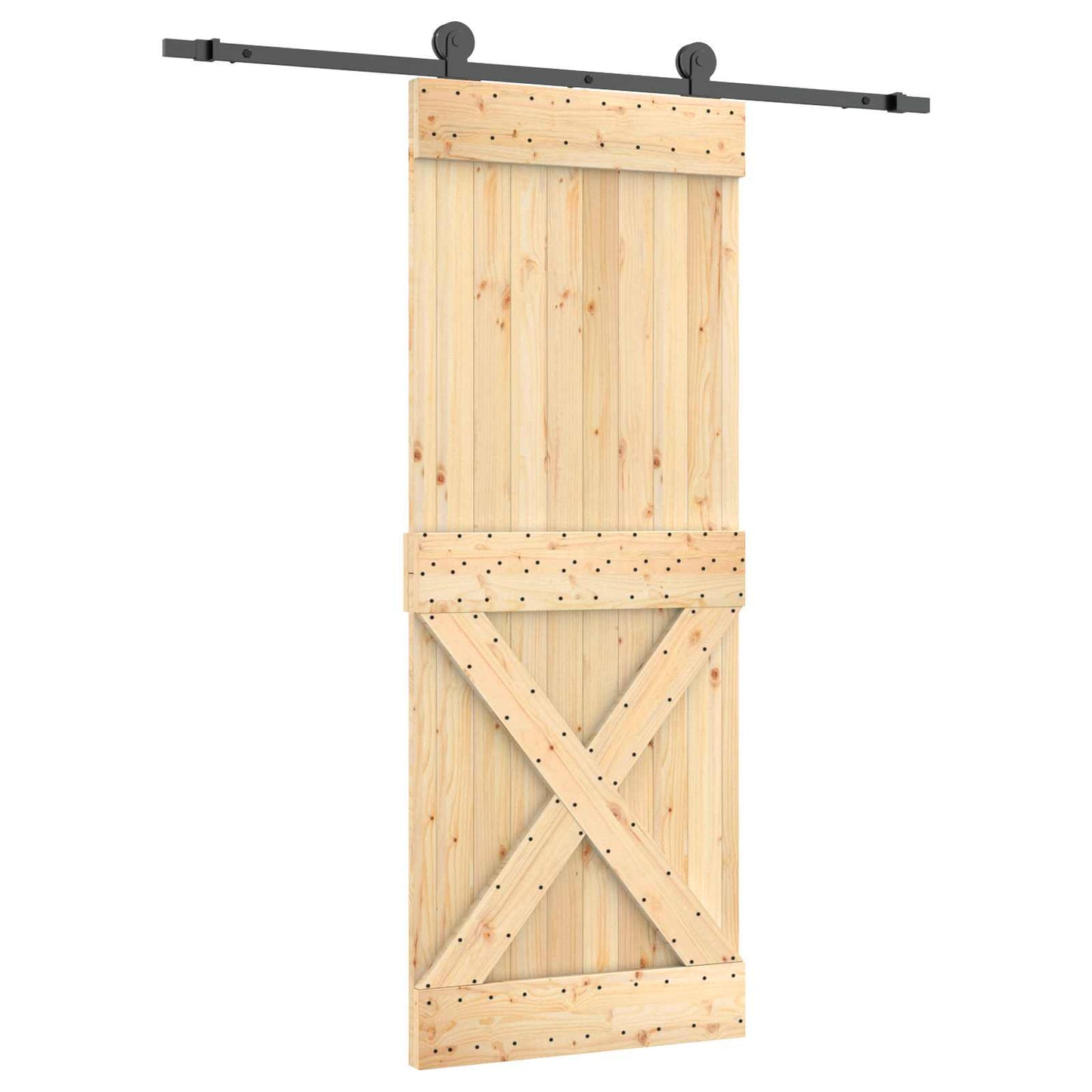 Skydedør 80 x 210 cm Massivt Fyrretræ (Ubehandlet)