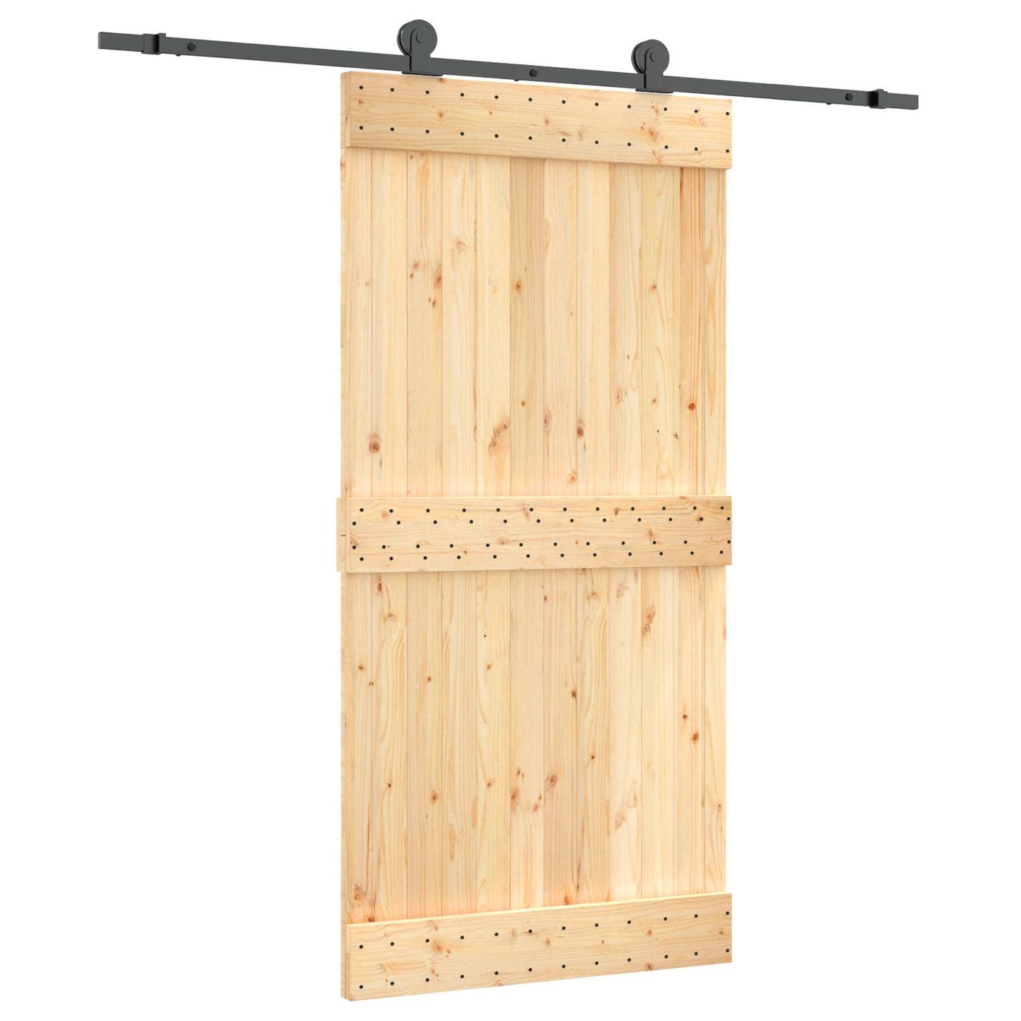 Skydedør 100 x 210 cm Massivt Fyrretræ (Ubehandlet)