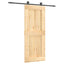 Skydedør Naturfarvet og sort 85 x 210 cm Massivt Fyrretræ