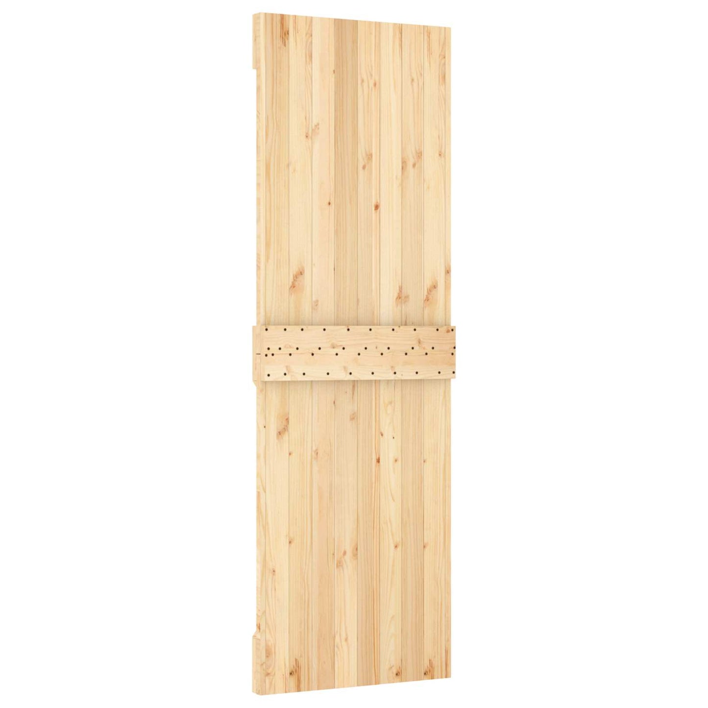 Skydedør Naturfarvet og sort 70 x 210 cm Massivt Fyrretræ