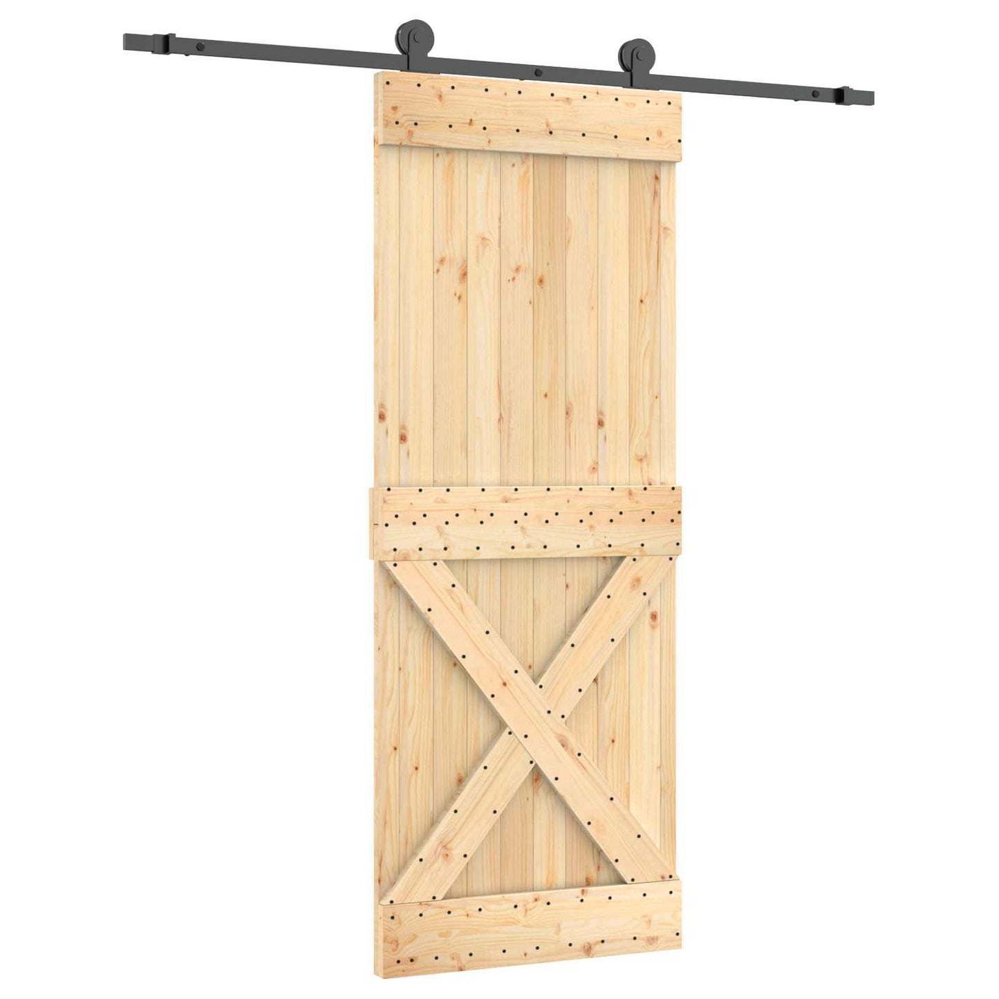 Skydedør 80 x 210 cm Massivt Fyrretræ (Ubehandlet)