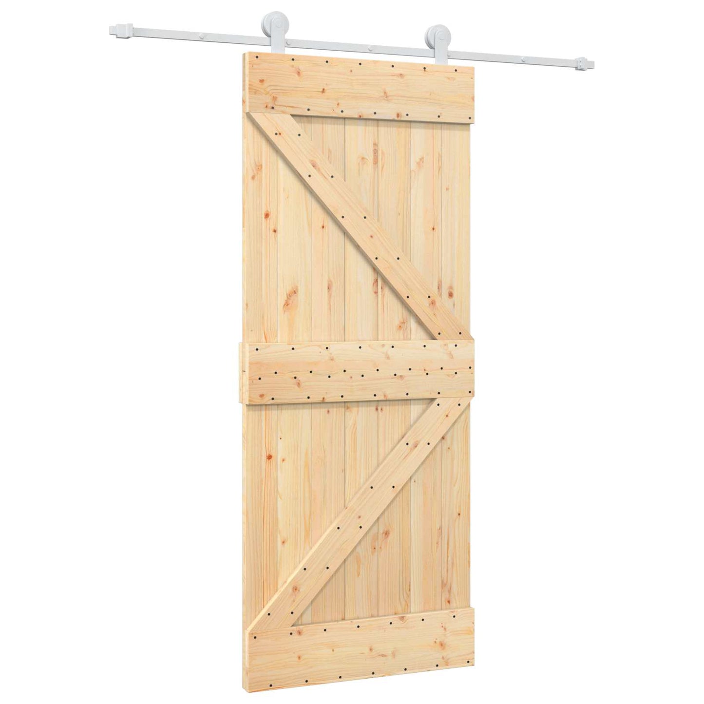 Skydedør 85 x 210 cm Massivt Fyrretræ (Ubehandlet)