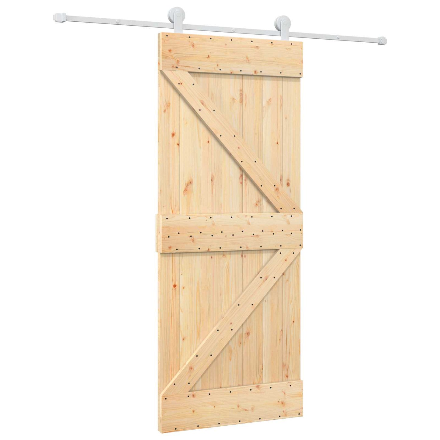 Skydedør 85 x 210 cm Massivt Fyrretræ (Ubehandlet)