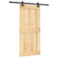 Skydedør Naturfarvet og sort 95 x 210 cm Massivt Fyrretræ