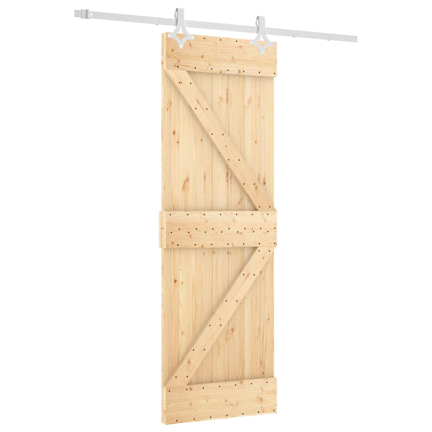 Skydedør Natur og hvid 70 x 210 cm Massivt Fyrretræ