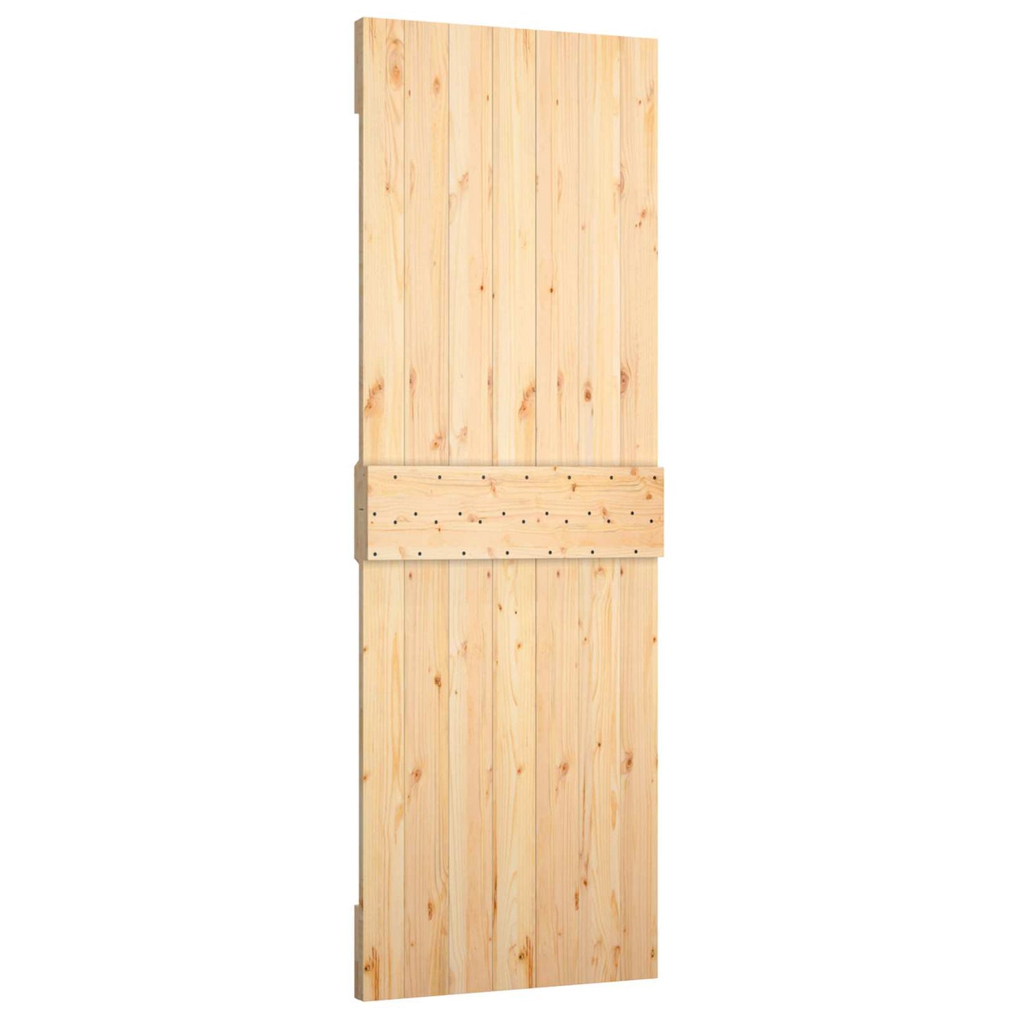 Skydedør Natur og hvid 70 x 210 cm Massivt Fyrretræ
