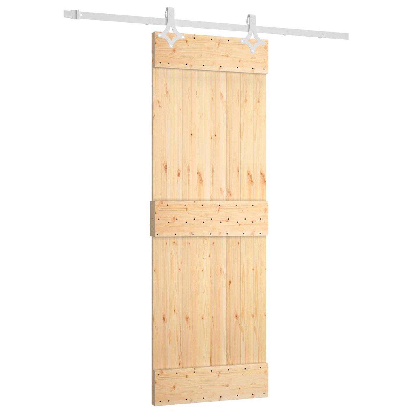 Skydedør Natur og hvid 70 x 210 cm Massivt Fyrretræ