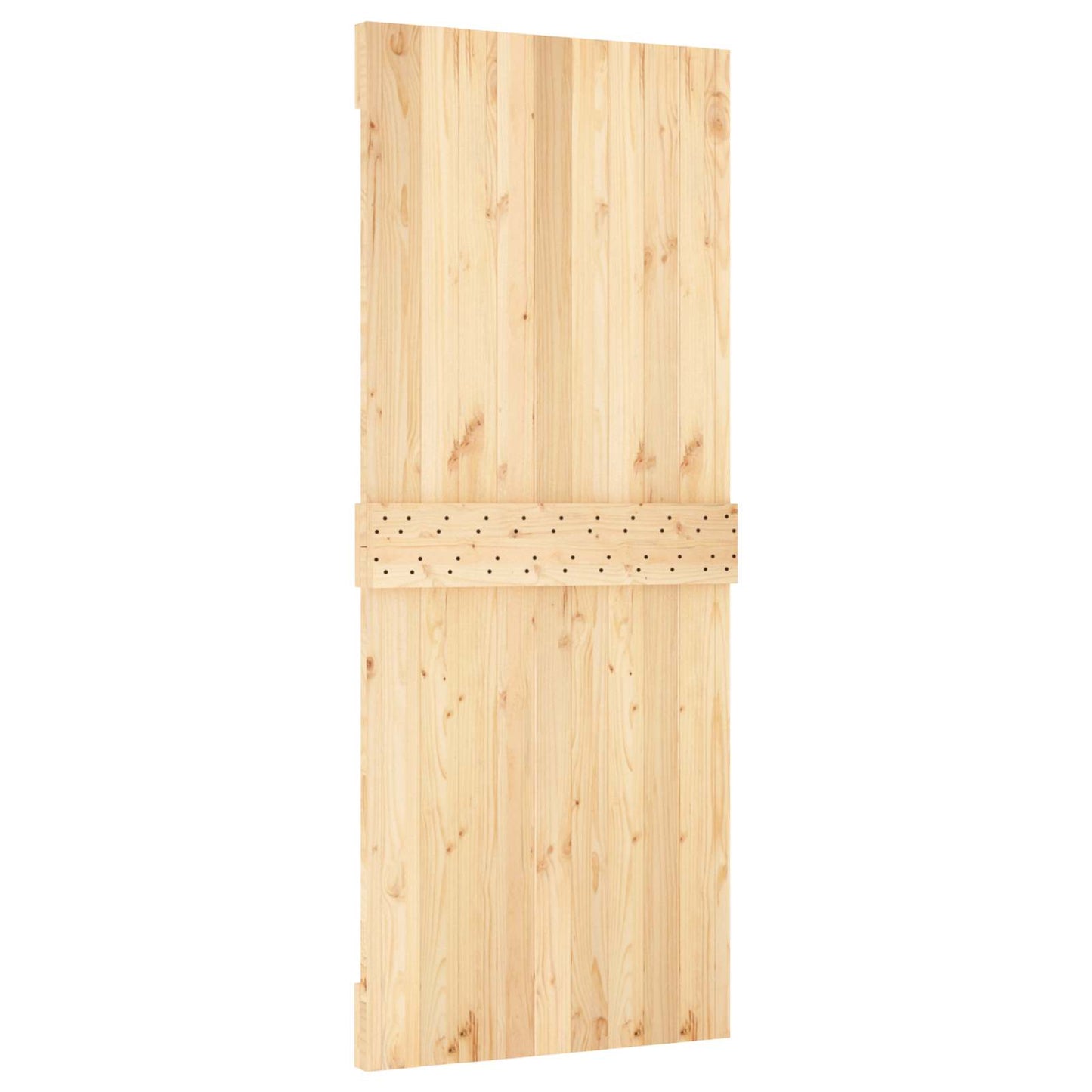 Skydedør Natur og hvid 85 x 210 cm Massivt Fyrretræ