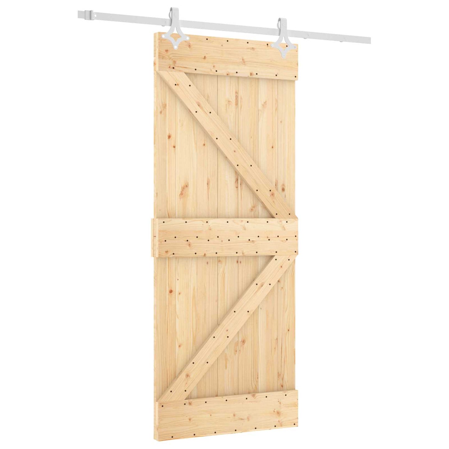 Skydedør Natur og hvid 85 x 210 cm Massivt Fyrretræ