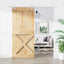 Skydedør Natur og hvid 90 x 210 cm Massivt Fyrretræ