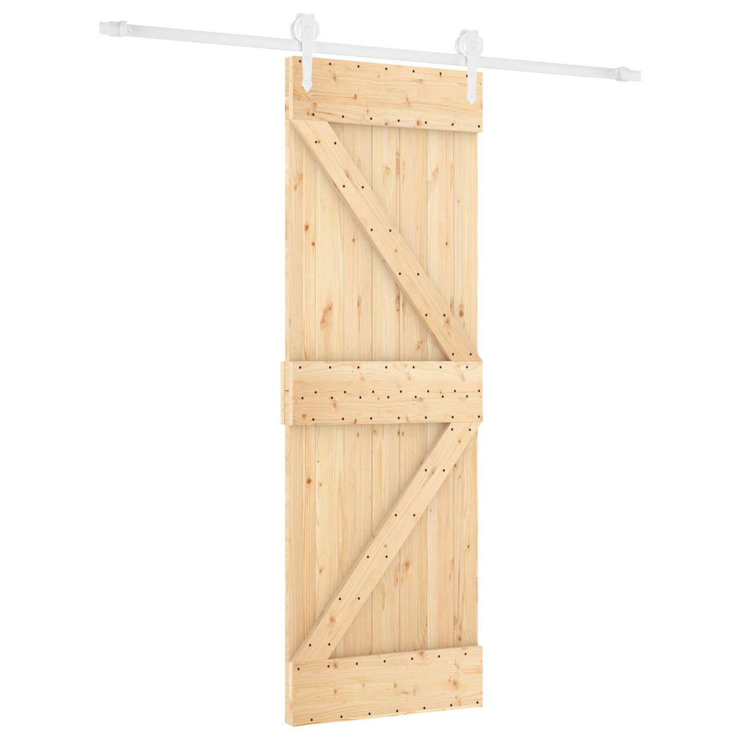 Skydedør Natur og hvid 70 x 210 cm Massivt Fyrretræ
