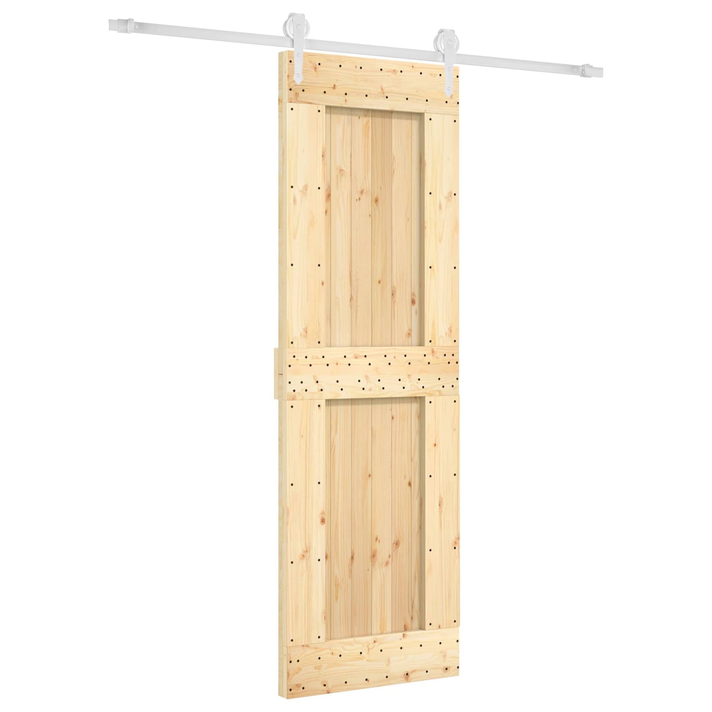 Skydedør Natur og hvid 70 x 210 cm Massivt Fyrretræ
