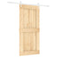Skydedør Natur og hvid 95 x 210 cm Massivt Fyrretræ