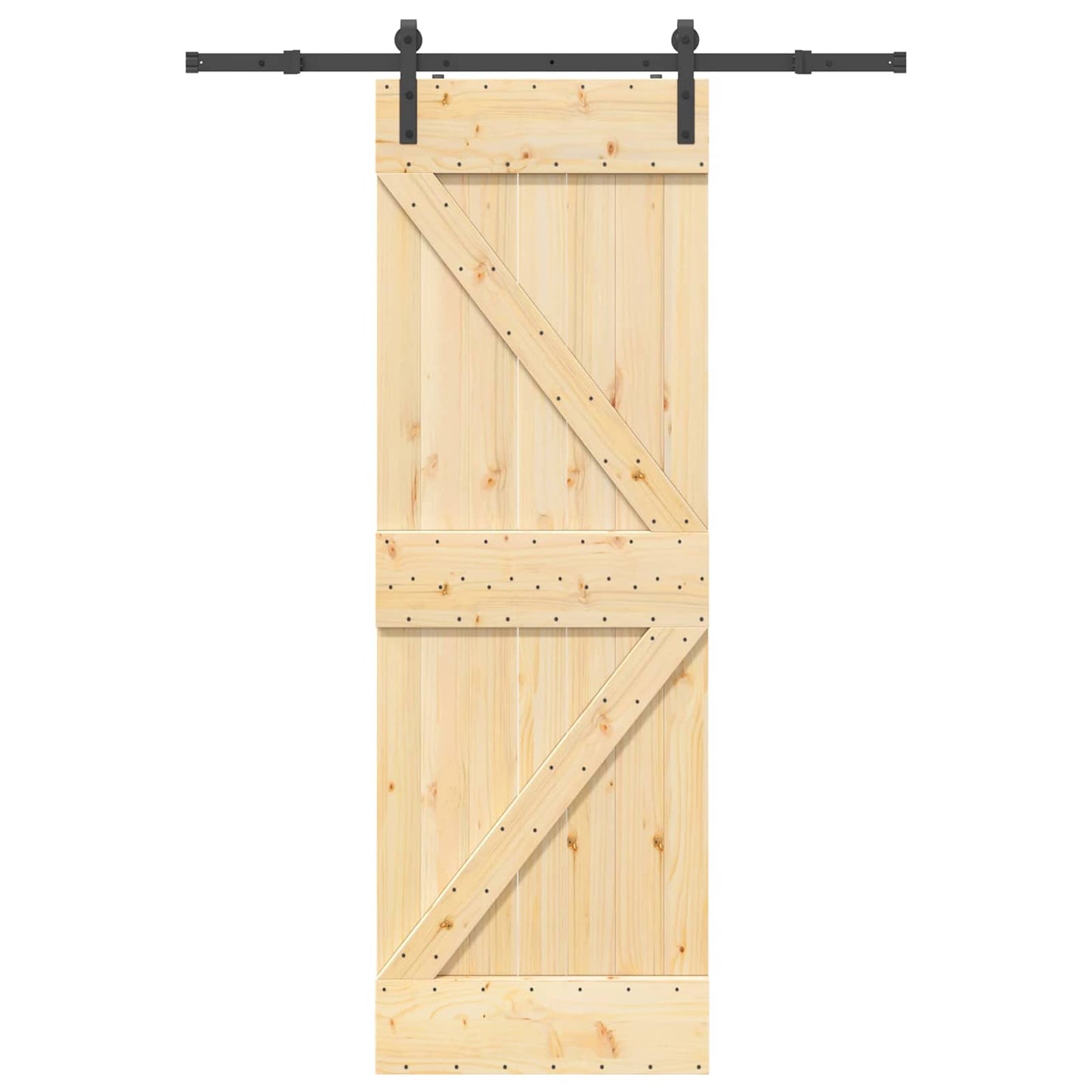 Skydedør NARVIK 70 x 210 cm (152,5 cm) Naturfarvet og sort