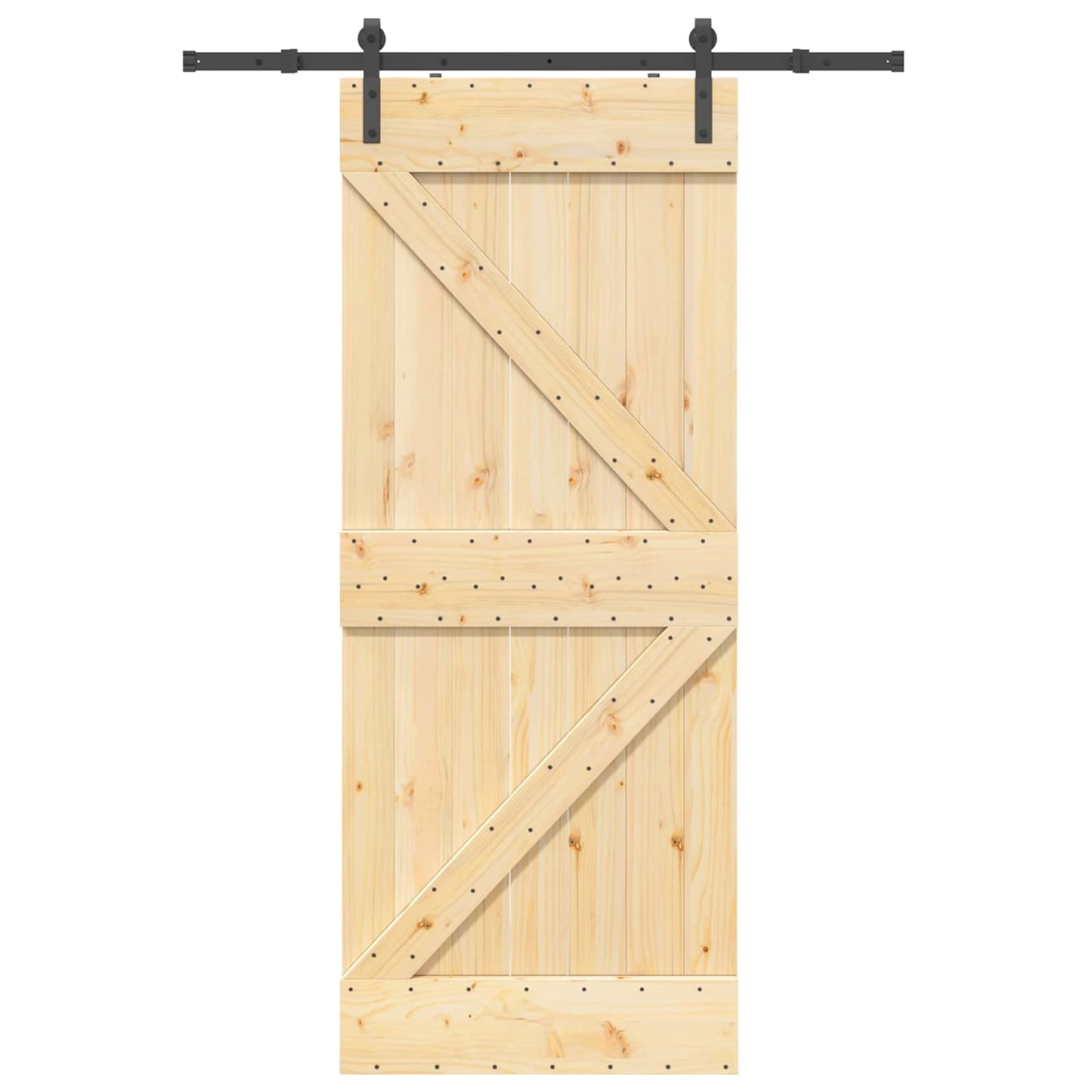 Skydedør NARVIK 85 x 210 cm (152,5 cm) Naturfarvet og sort