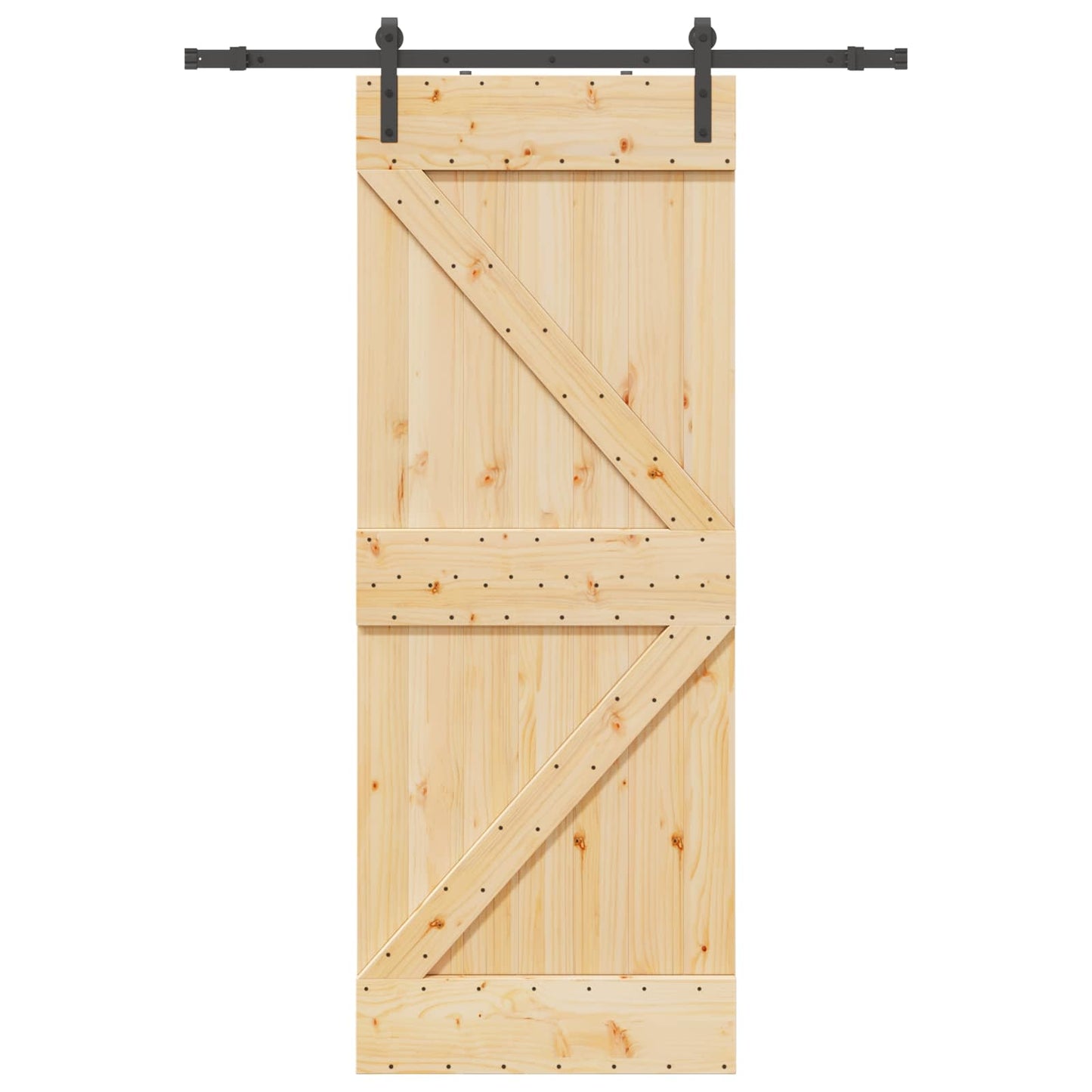Skydedør NARVIK 80 x 210 cm (152,5 cm) Naturfarvet og sort