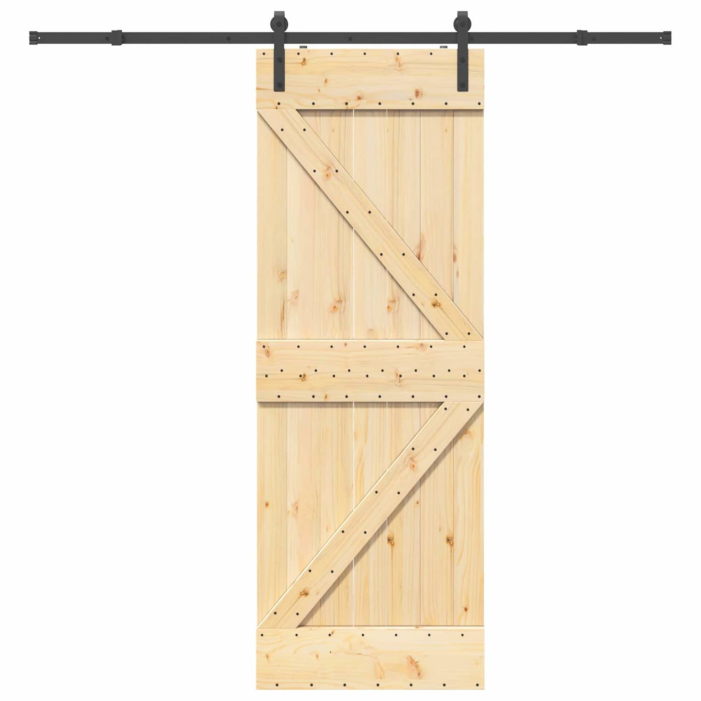 Skydedør NARVIK 70 x 210 cm (213,5 cm) Naturfarvet og sort