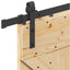 Skydedør NARVIK 90 x 210 cm (213,5 cm) Naturfarvet og sort