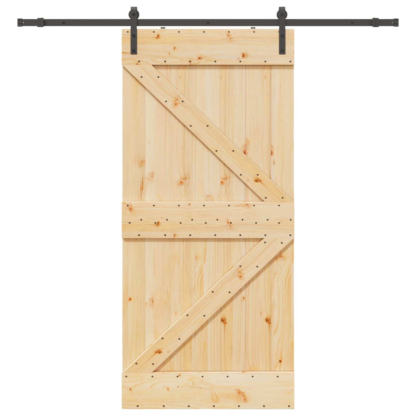Skydedør NARVIK 90 x 210 cm (213,5 cm) Naturfarvet og sort