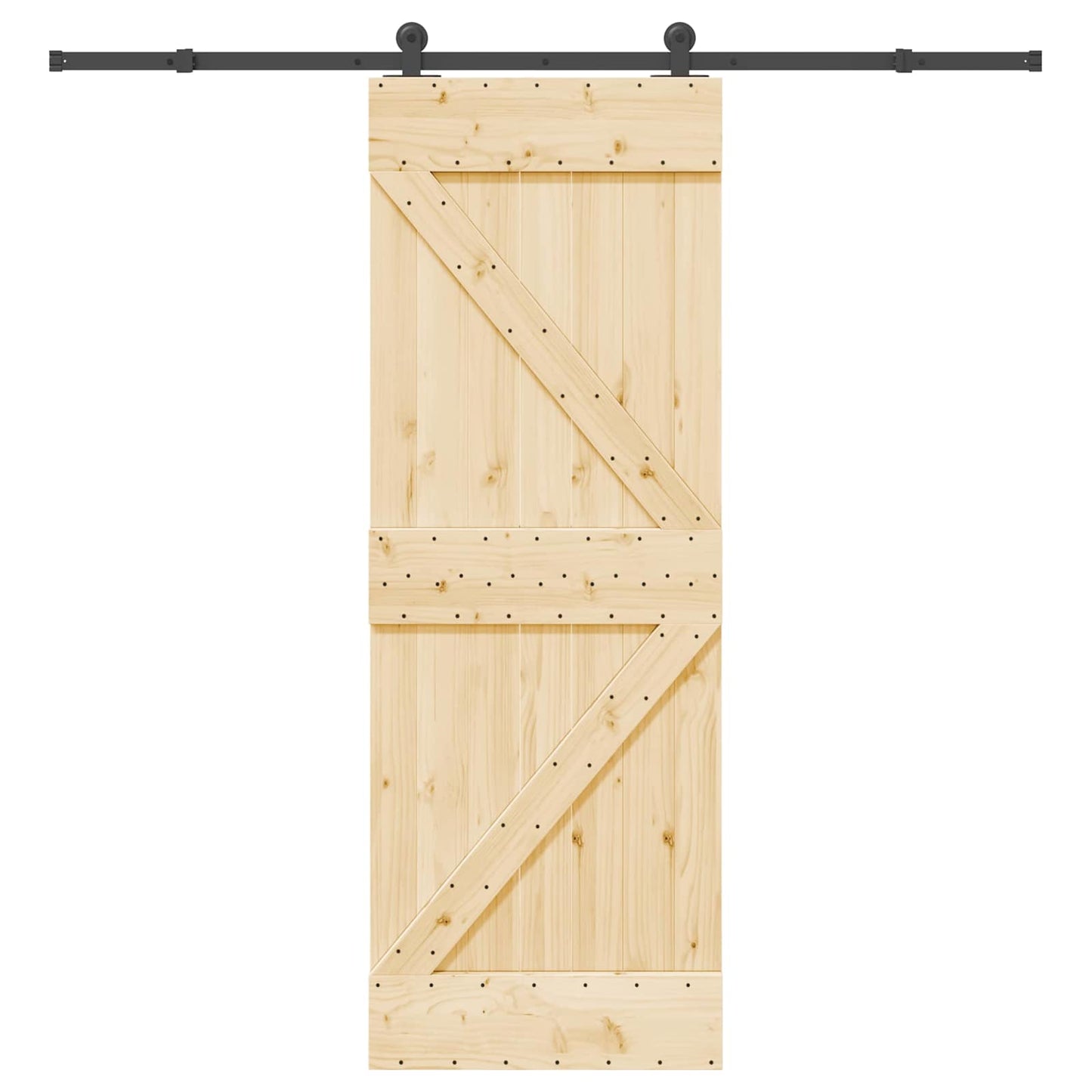 Skydedør NARVIK Naturfarvet og sort 70 x 210 cm (213,5 cm)