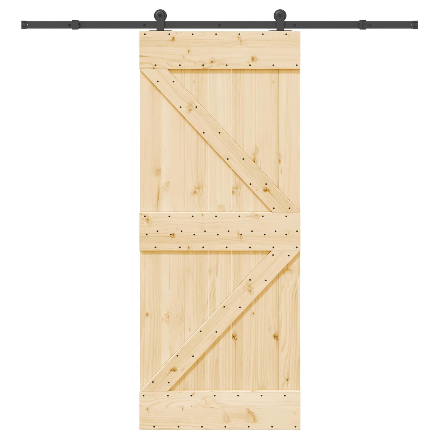 Skydedør NARVIK Naturfarvet og sort 85 x 210 cm (213,5 cm)