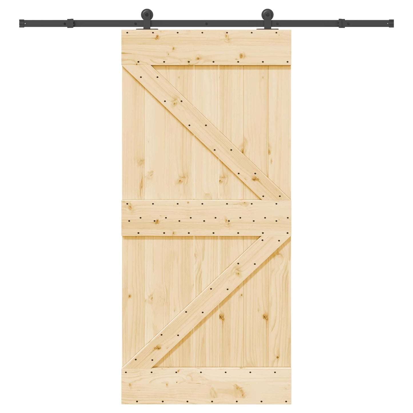 Skydedør NARVIK Naturfarvet og sort 95 x 210 cm (213,5 cm)