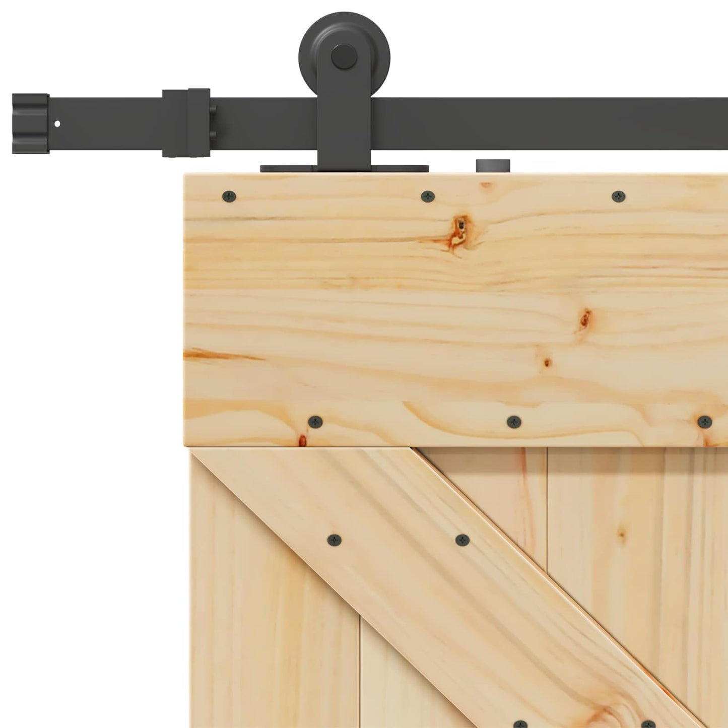Skydedør NARVIK Naturfarvet og sort 90 x 210 cm (213,5 cm)