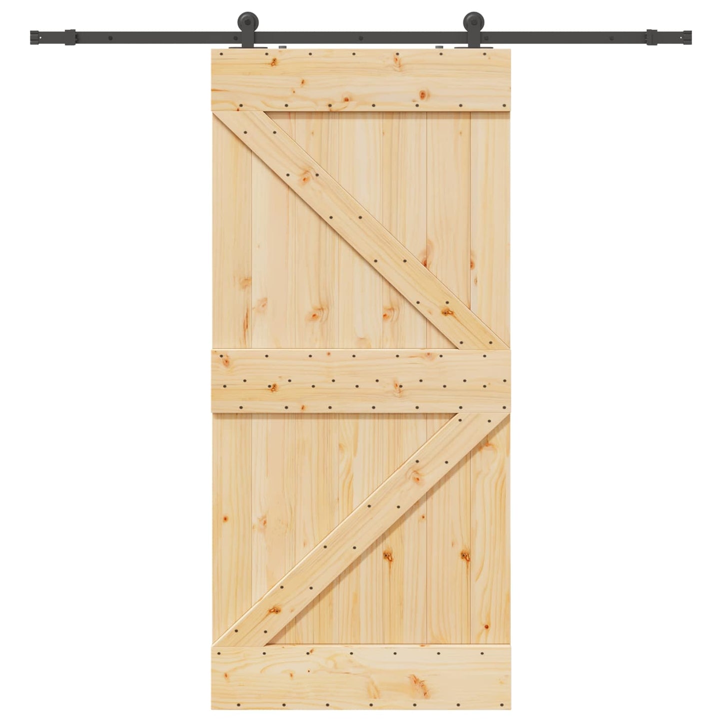 Skydedør NARVIK Naturfarvet og sort 90 x 210 cm (213,5 cm)