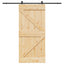 Skydedør NARVIK Naturfarvet og sort 100 x 210 cm (213,5 cm)