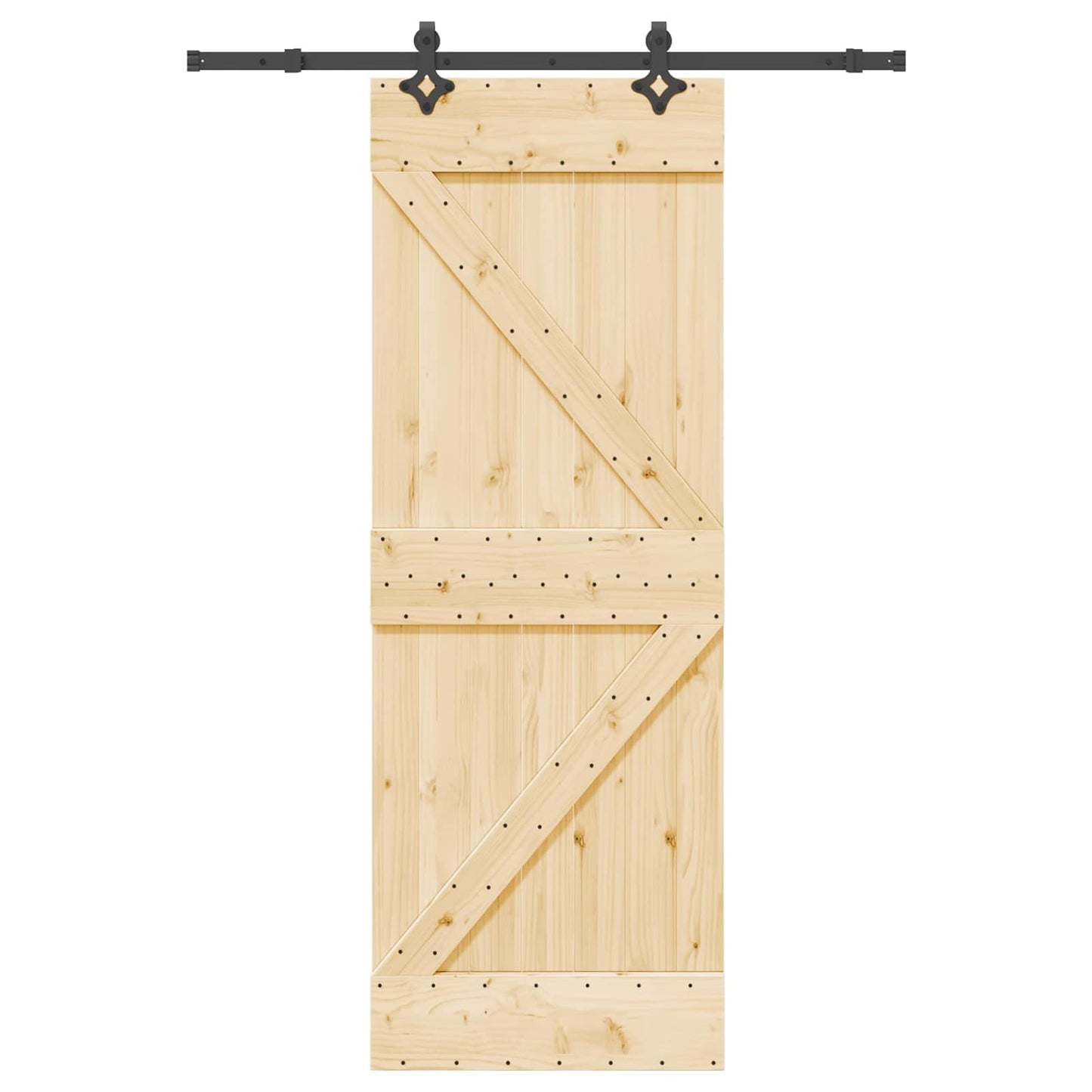 Skydedør NARVIK 70 x 210 cm (152,5 cm) Naturfarvet og sort