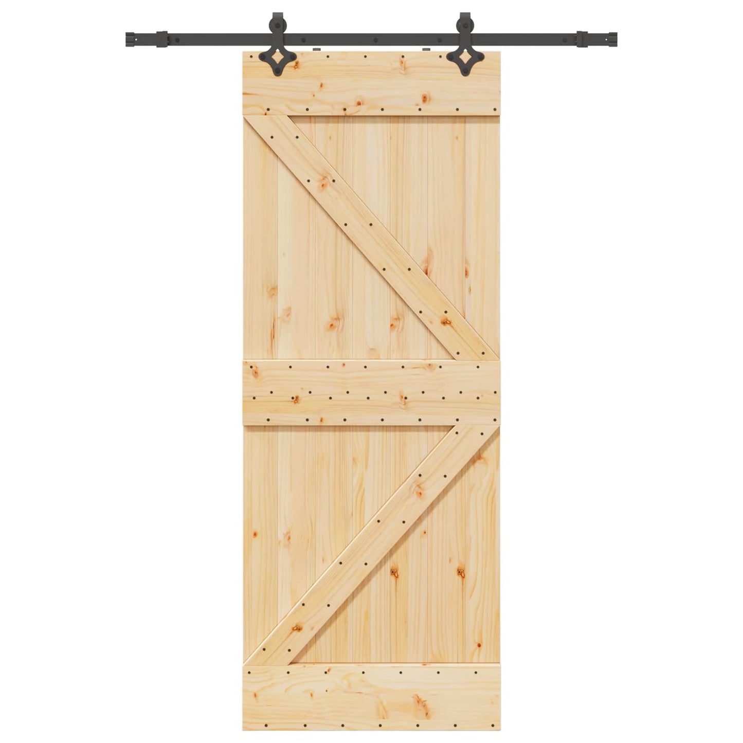 Skydedør NARVIK Naturfarvet og sort 80 x 210 cm (152,5 cm)