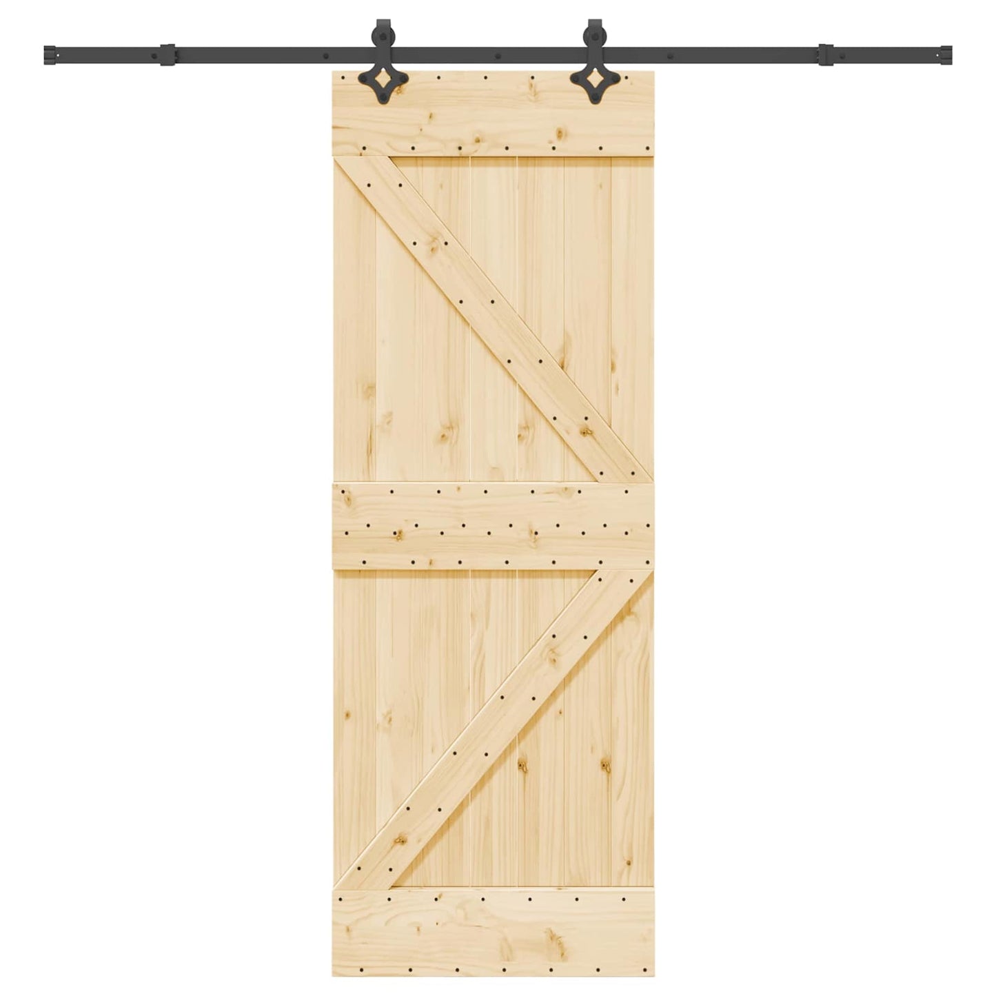 Skydedør NARVIK Naturfarvet og sort 70 x 210 cm (213,5 cm)